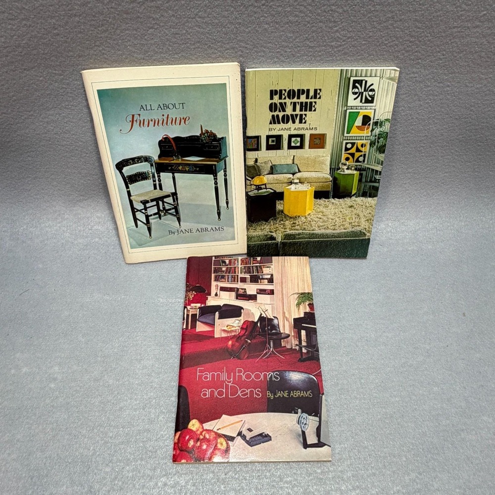Vintage 1970 Jane Abrams Home Decorating Book Lot MCM Interior Design Decor